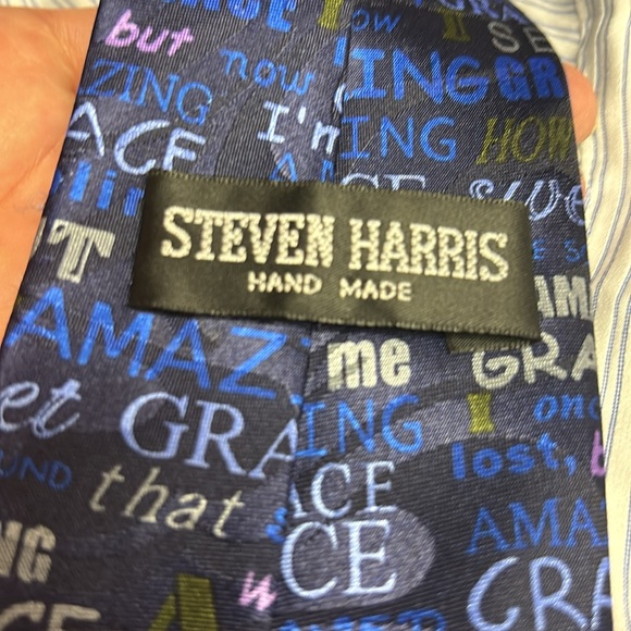Unique Religious Men’s Tie Blue Amazing Grace - Picture 4 of 5